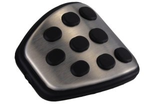 Ford Mustang Pedal Cover Kit - Ford Racing - Aluminum and Urethane Special Edition - Brushed Aluminum - `94-`02